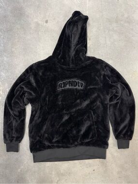 RIPNDIP Black Plush Fleece Hoodie Size Small Streetwear